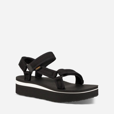 Teva Flatform Universal Mesh Print Women's Black Sandals CA06307 Canada Sale